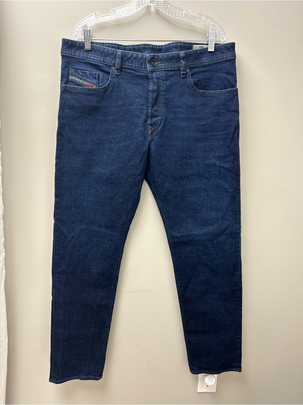 Diesel Buster Men’s Regular Slim Tapered Dark Wash Jeans